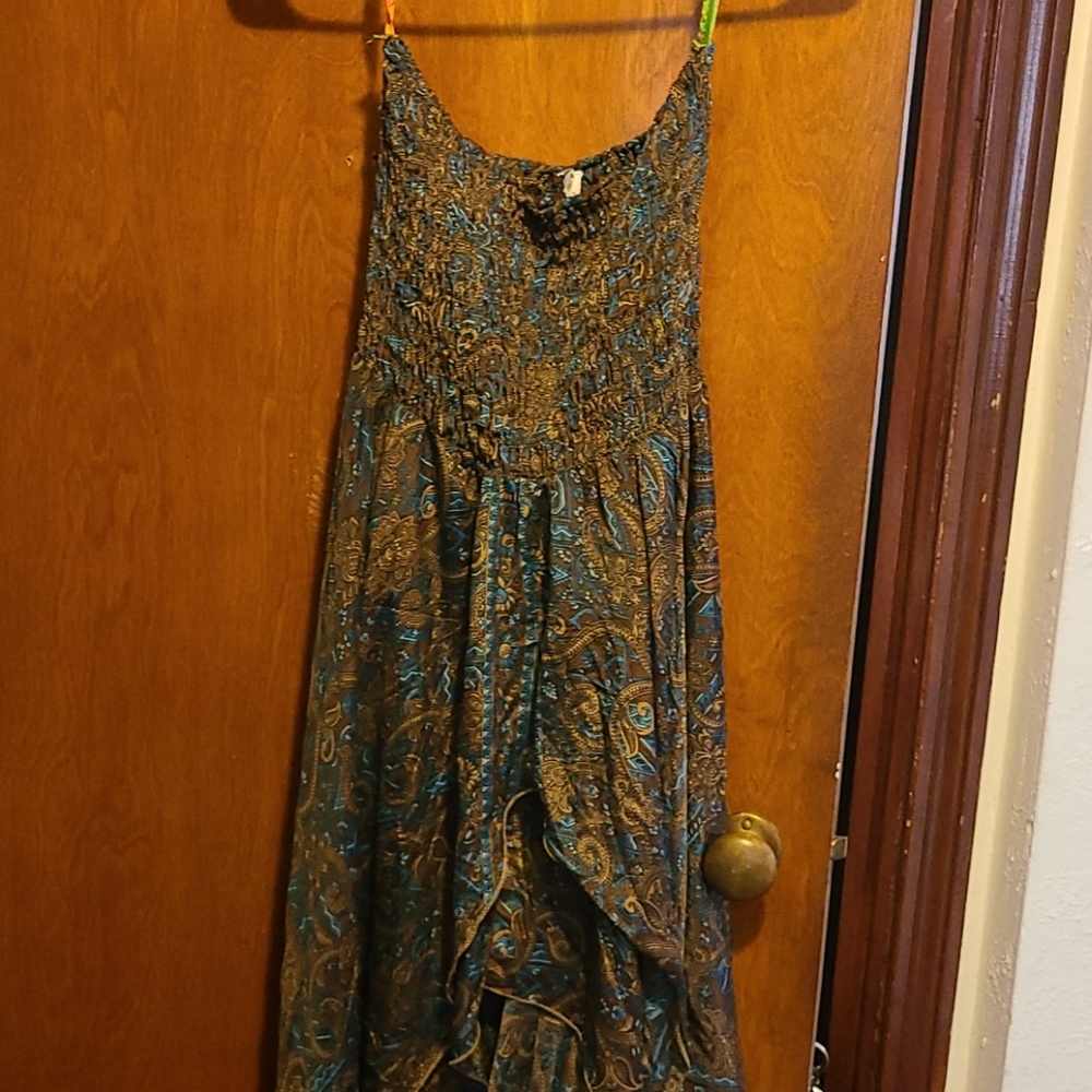 Benjamin international silk strapless dress